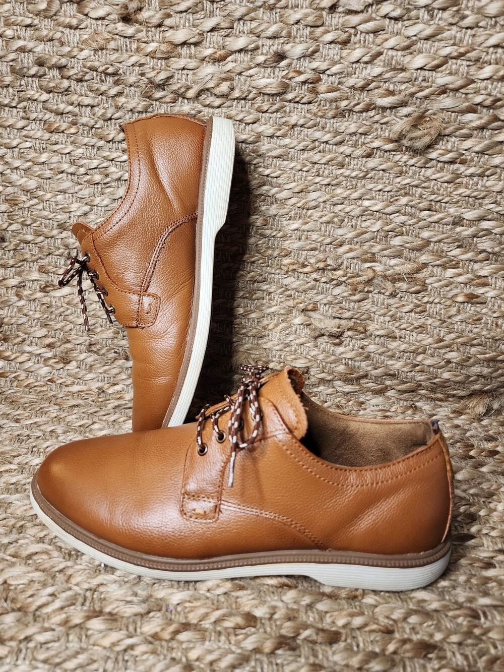 Florsheim Supacush Jr Boys Oxford Dress Shoes Cognac Leather Kids Size 7 M